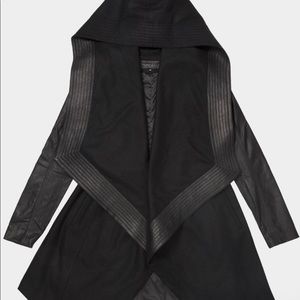 Skingraft Designs Hooded Black Wool Coat